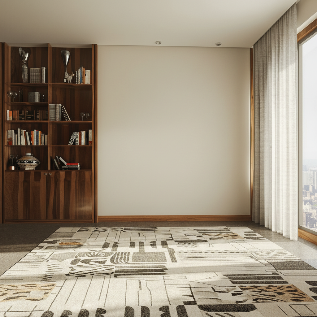 Remove all furniture from this living room, leaving only the walls, windows, flooring/Carpets, and built-in features. Show an empty, clean space with natural lighting. Maintain the room's architectural details."