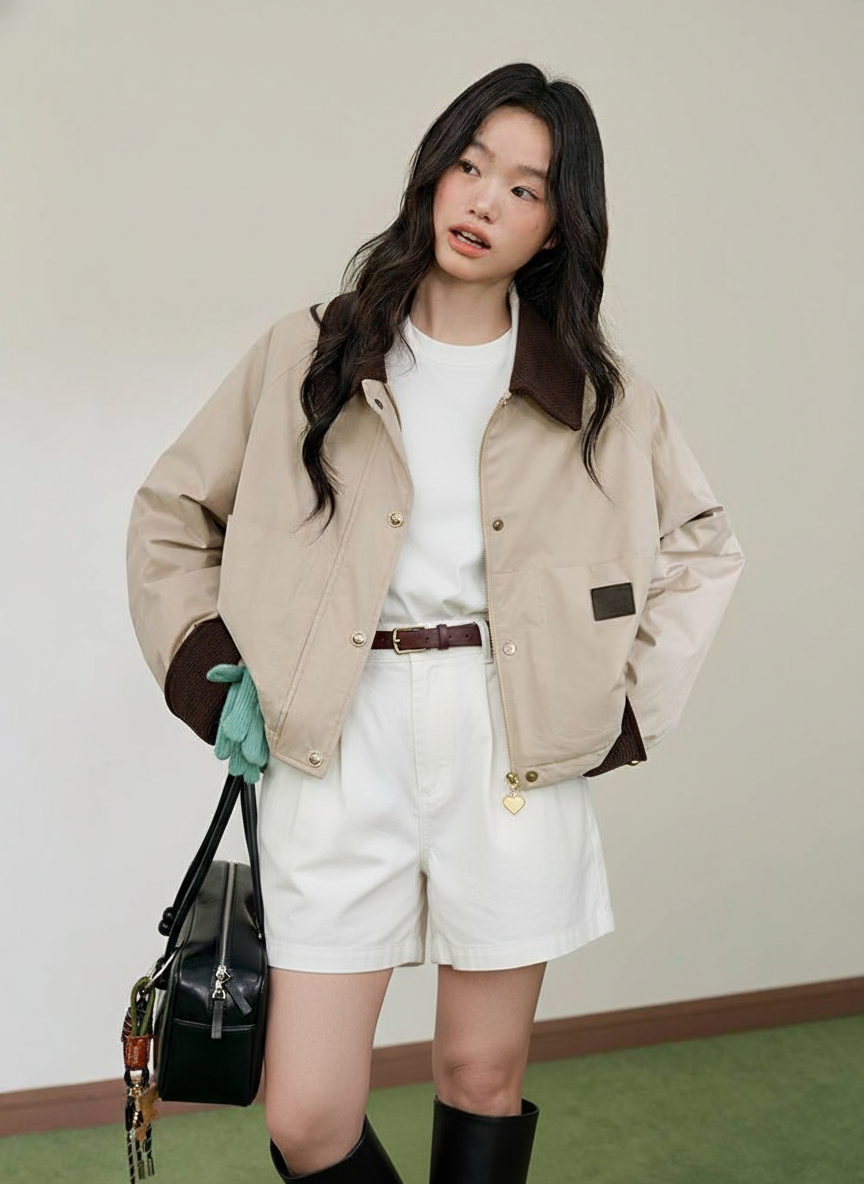 Replace the outfit of image 1, with the full outfit from reference image 2 with all details/features. only change the outfit and keep the person's face and the pose unchanged.